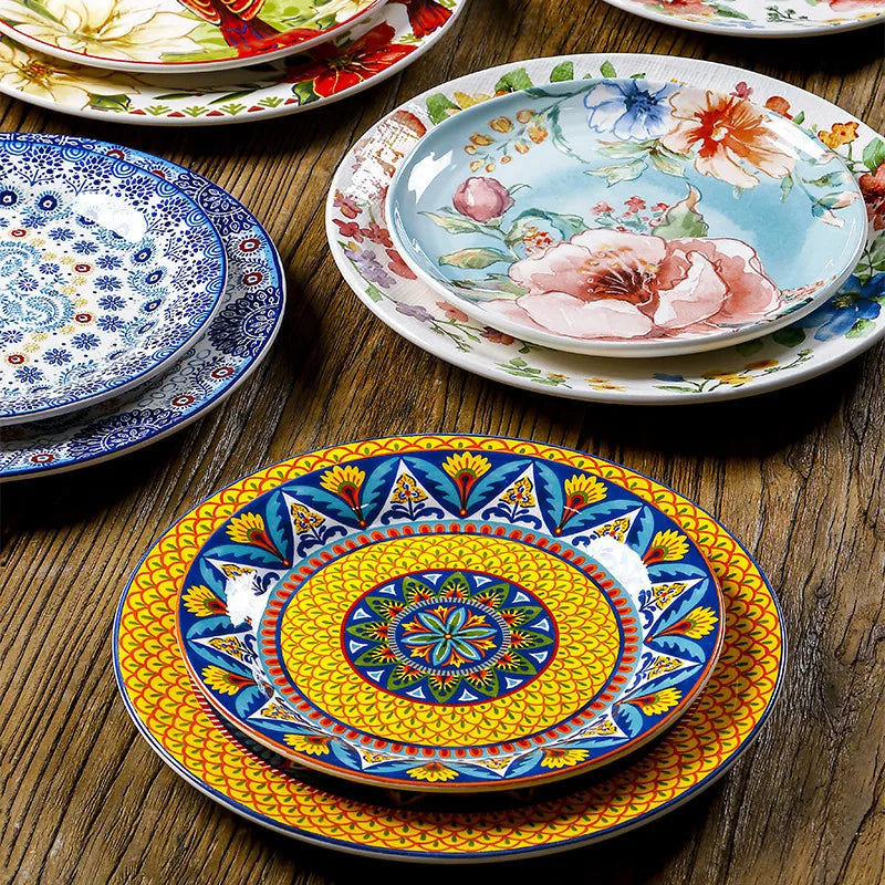 Colorful Ceramic Plates Dishware