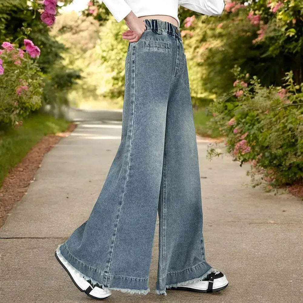 Blue Wide Legged Jeans for Girls