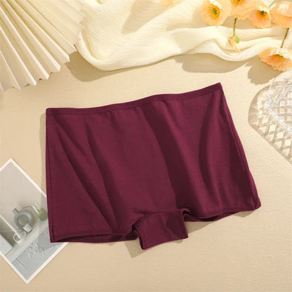 4PCS Women's Panties Cotton Seamless Sports Boxers Underwear Female Solid Color Briefs Cozy Lingerie Intimate Underpants XS-XL - -