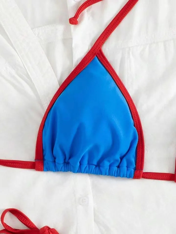 2026 Sexy Contrast Color Separates Micro Bikini Women's Swimsuit Female Swimwear Mini Thong Bikinis Set Two-piece Bathing Suit - -