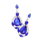 Crystal Rhinestone Teardrop Evening Earrings - Sapphire - Earrings