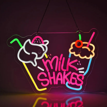 Vibrant Milk Shakes Neon Sign - - led sign