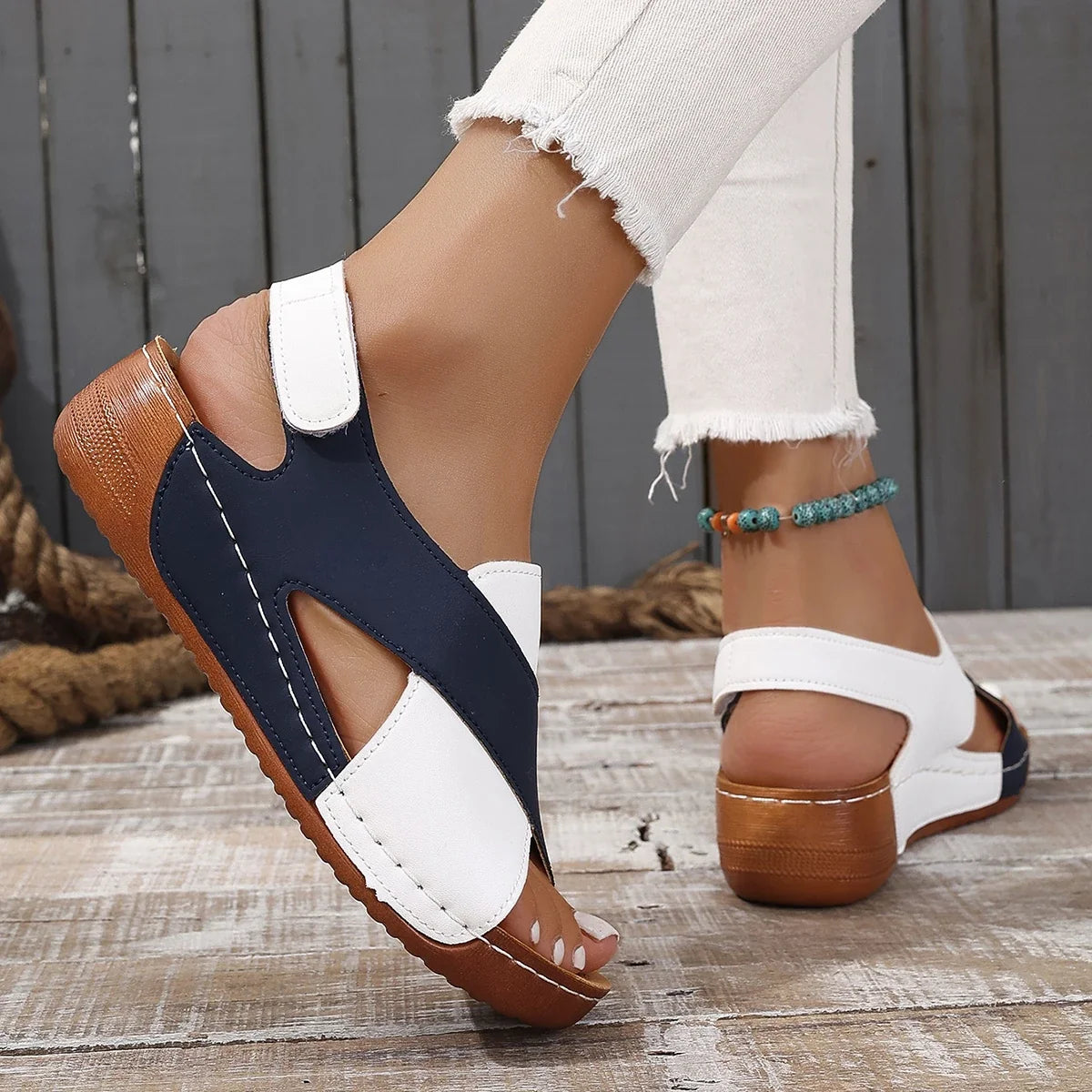 Summer Shoes Women Sandals Plus Size Walking Shoes Casual Women Shoe Wedge Sandals Ladies Party Female Footwear Women Sandal - -