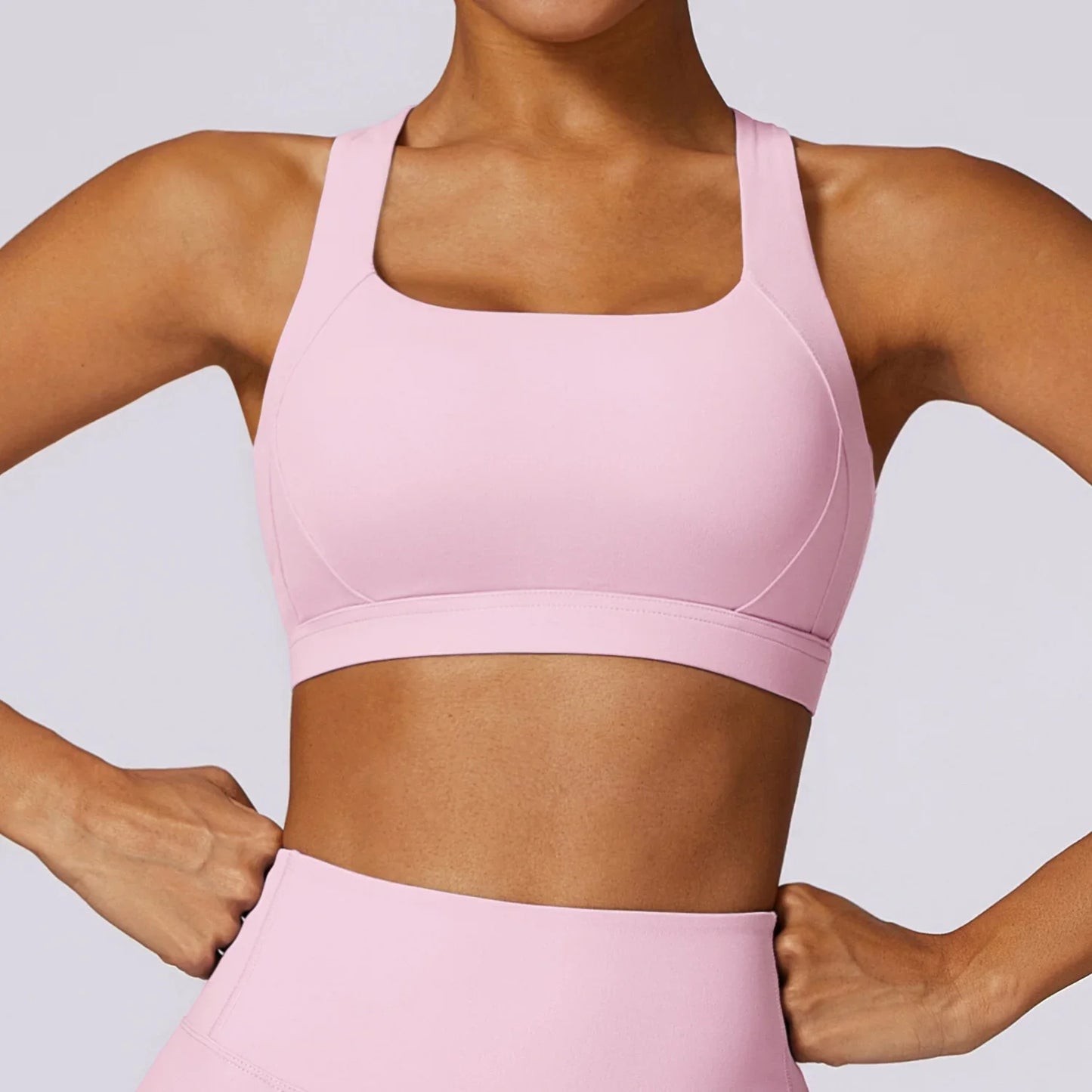 Hearuisavy Quick-Dry Backless Yoga Clothes Running Vest Women Workout Brassiere Fitness Gym Tank Top Women Push up Sports Bra - Pink -