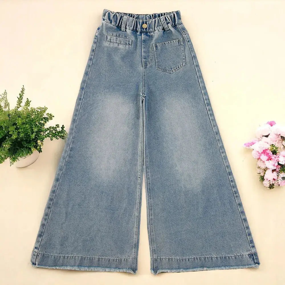 Blue Wide Legged Jeans for Girls