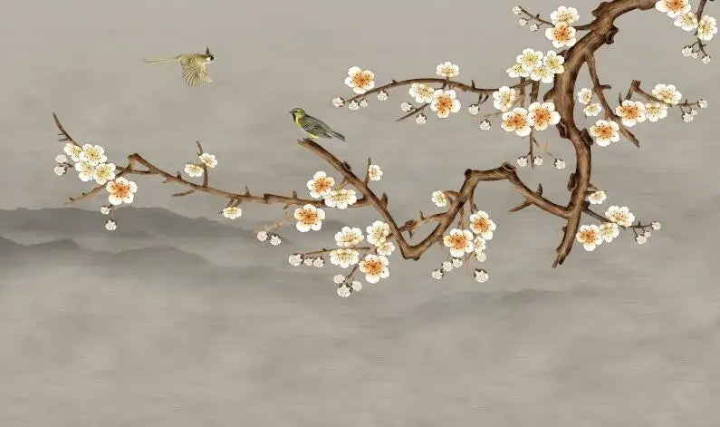 Flower Bird Landscape Wallpaper Kia Day Design