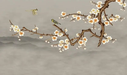 Flower Bird Landscape Wallpaper Kia Day Design