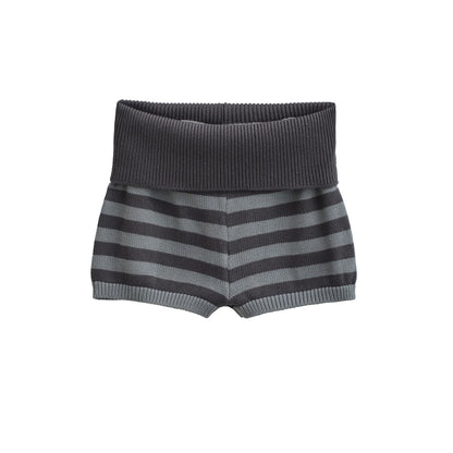 Spring Striped Knitted Shorts Fashion Striped Elastic Waist Versatile Straight Casual Knitted Shorts For Woman Fashion 4Z0M - Grey Stripe -