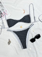 Sexy Coffee Polka Dot Print Bikini Set 2026 Women Pleate Push Up Bra Hollow Out Thong Swimsuit Summer Pool Bathing Suit Swimwear - Black 2 -