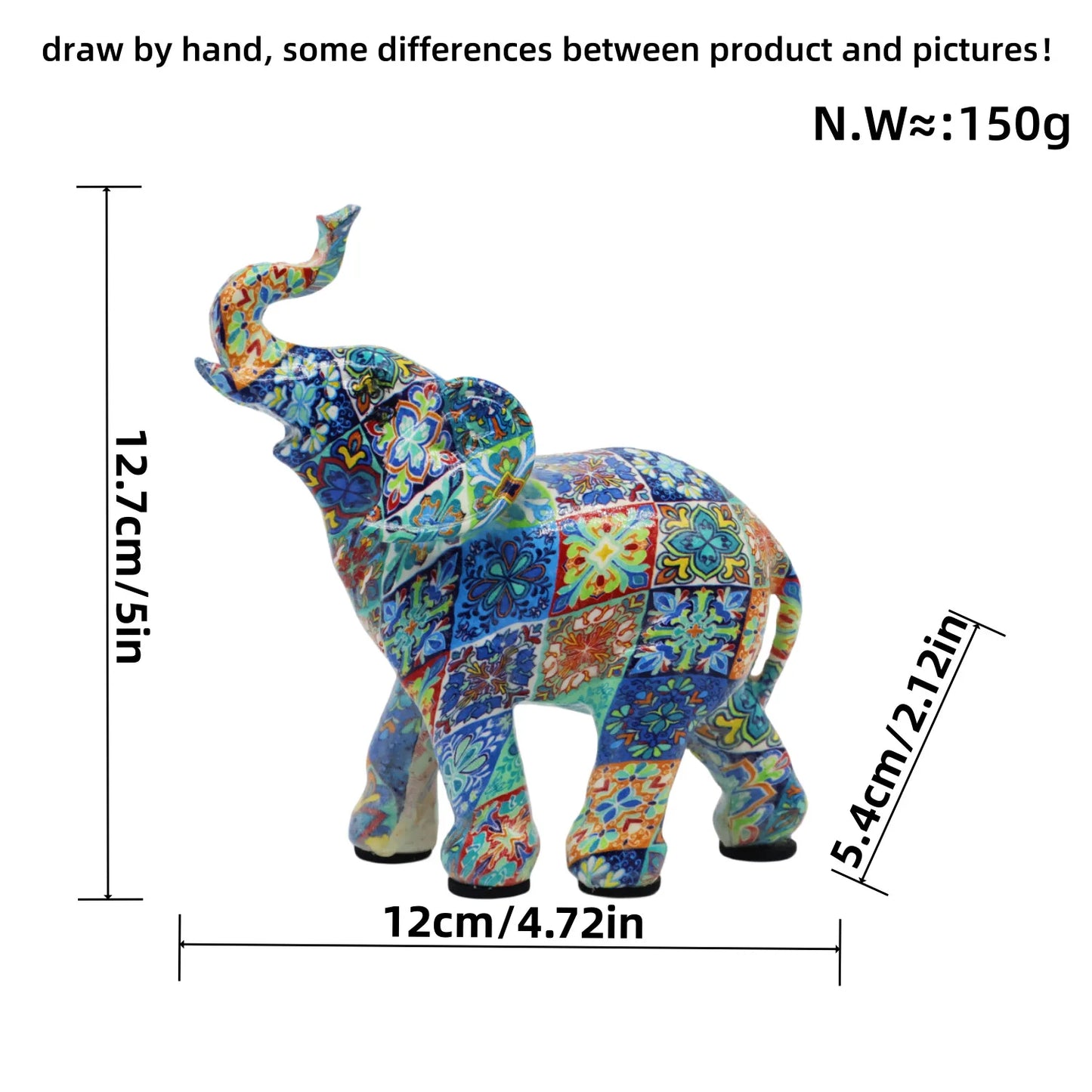 Graffiti Elephant Sculpture blue red