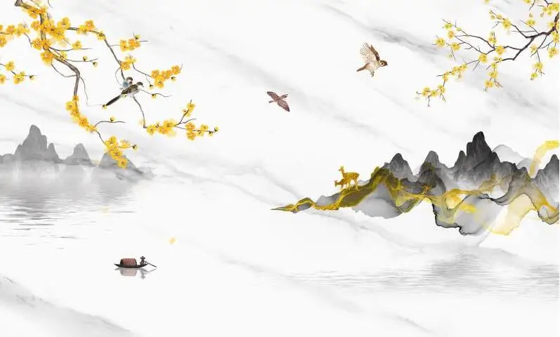 Flower Bird Landscape Wallpaper Kia Day Design