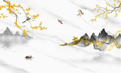 Flower Bird Landscape Wallpaper Kia Day Design