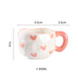 Hand Pinched Flower Ceramic Mug 301-400ml Pink heart