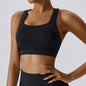 Hearuisavy Quick-Dry Backless Yoga Clothes Running Vest Women Workout Brassiere Fitness Gym Tank Top Women Push up Sports Bra - Black -