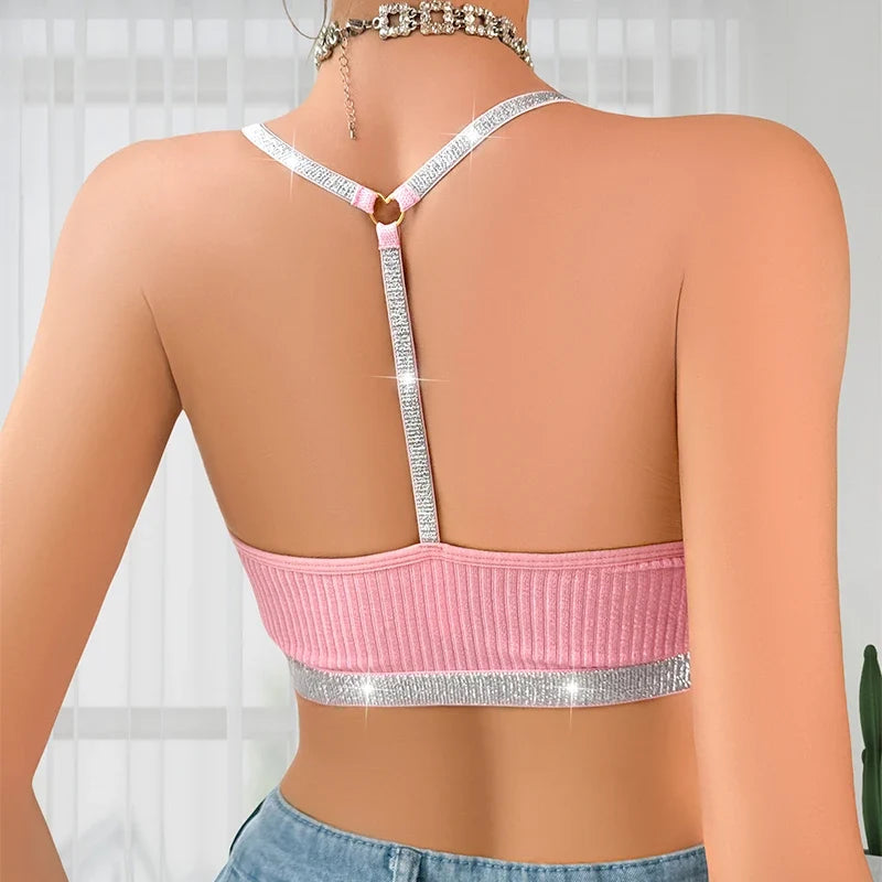 1pcs Sexy Lace Floral Camisole No Pad Ribbed Sexy Lingerie Breathable Comfortable Lady Tanks Top Charming Party Vest Underwear - -