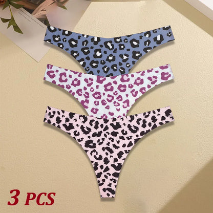 3Pcs Ultra-thin Seamless G-string Women Thongs Sexy Sweet Fruit Low-waist Panties Ladies Soft Cute Thongs Female S-XL T-Back - Set 13 -