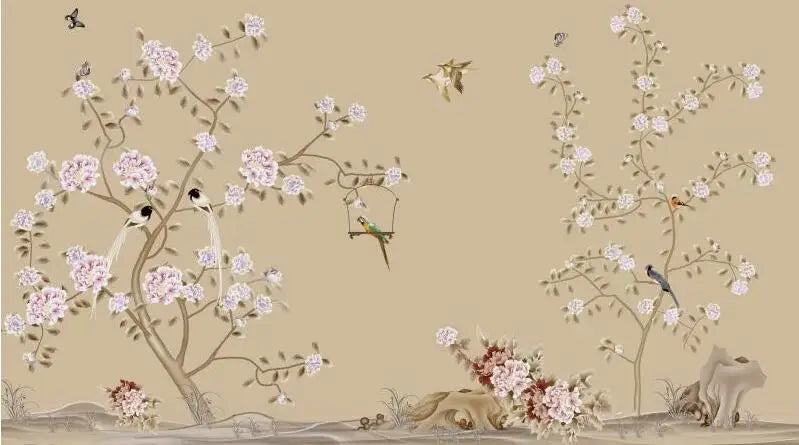 Flower Bird Landscape Wallpaper Kia Day Design
