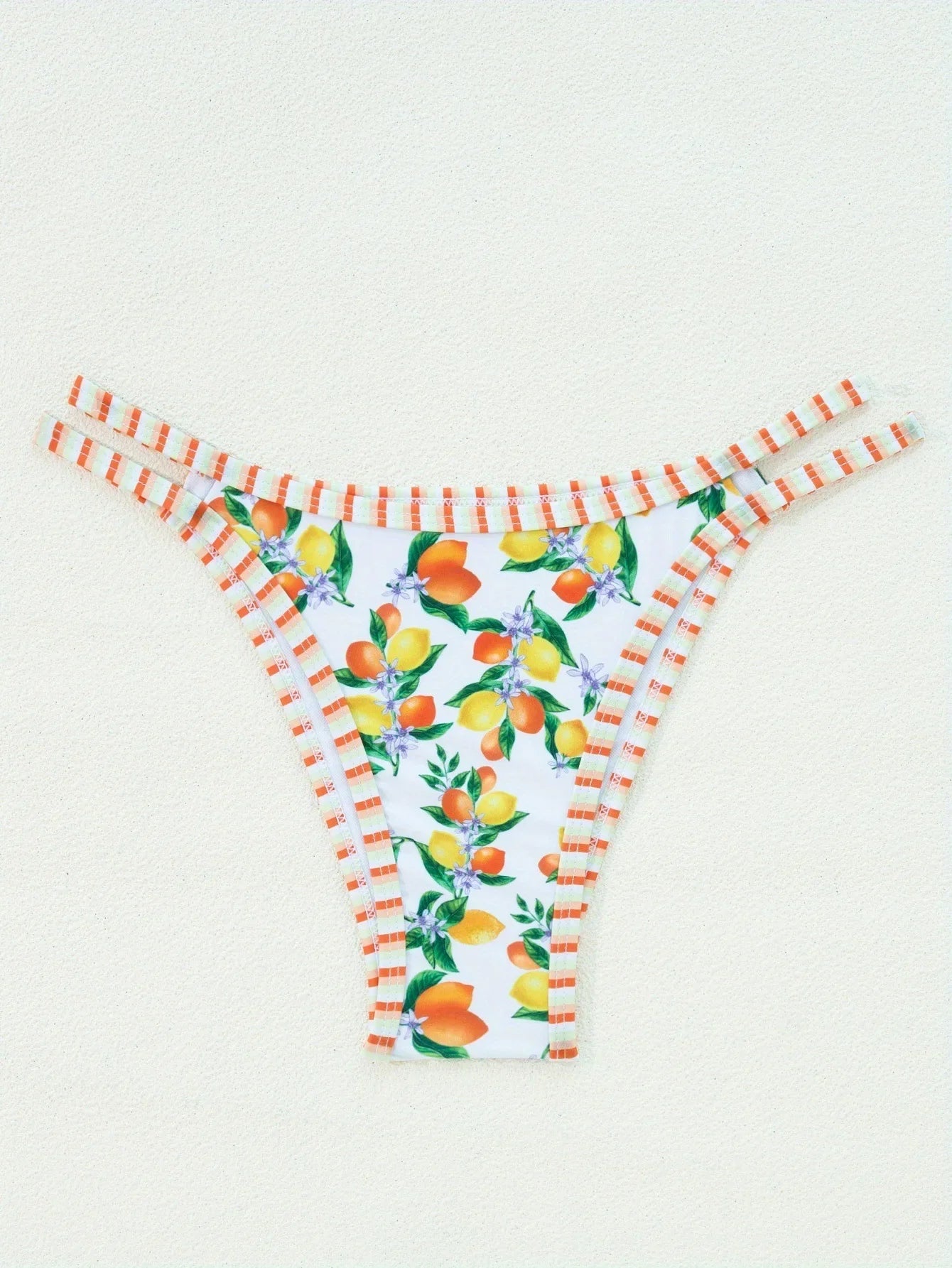 2026 Sexy Orange Print Micro Bikini Women Double Strap Push Up Bra Hollow Out Thong Swimsuit Beach Bathing Suit Holiday Swimwear - -