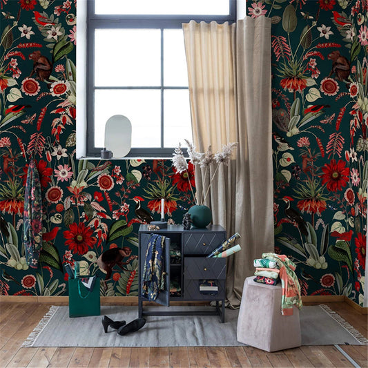Pastoral Vintage Flowers 3D Wallpaper Kia Day Design