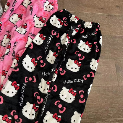 2026 New Hello Kitty Pajamas Pants Anime Women's Pajama Pants Cartoon Couple Home Sleepwear Trousers Leisure Home Clothing - -