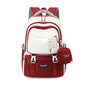 Girls Waterproof Backpack With Purse red