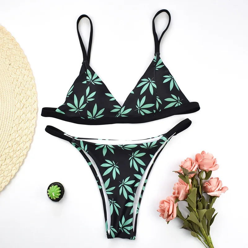 Triangle String Bikinis 2025 Halter Swimsuit Women Triangular Sexy Swimwear Female Bathers Bathing Swimming Swim Suit Beachwear - -