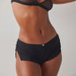 Women Side Split Shorts Pajama Shorts Y2K Soft Comfy Ruched Elastic Waist Lounge Pants Stretch Sleep Pj Bottoms Sleepwear - black -