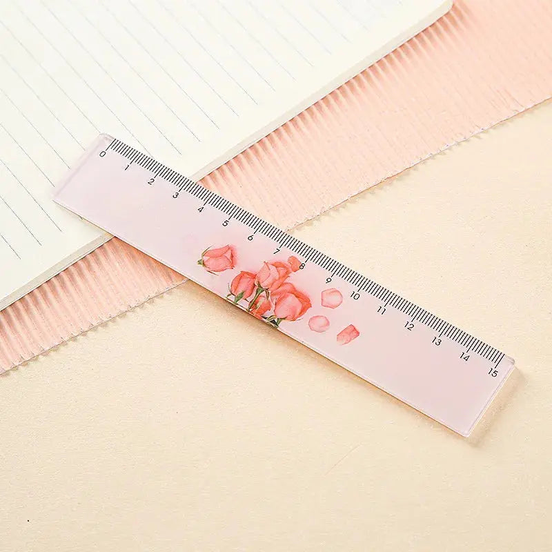 Flower Ruler 15cm light pink Kids Unisex