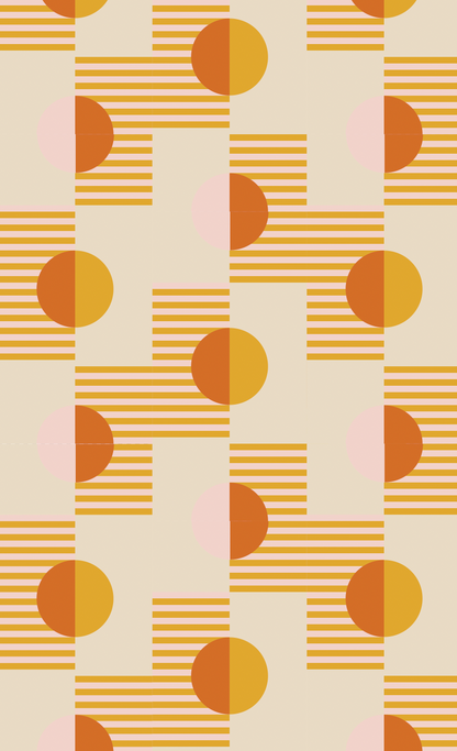 Summer Suns Wallpaper, yellow and orange- Samantha Santana Creative- {{Product type}}