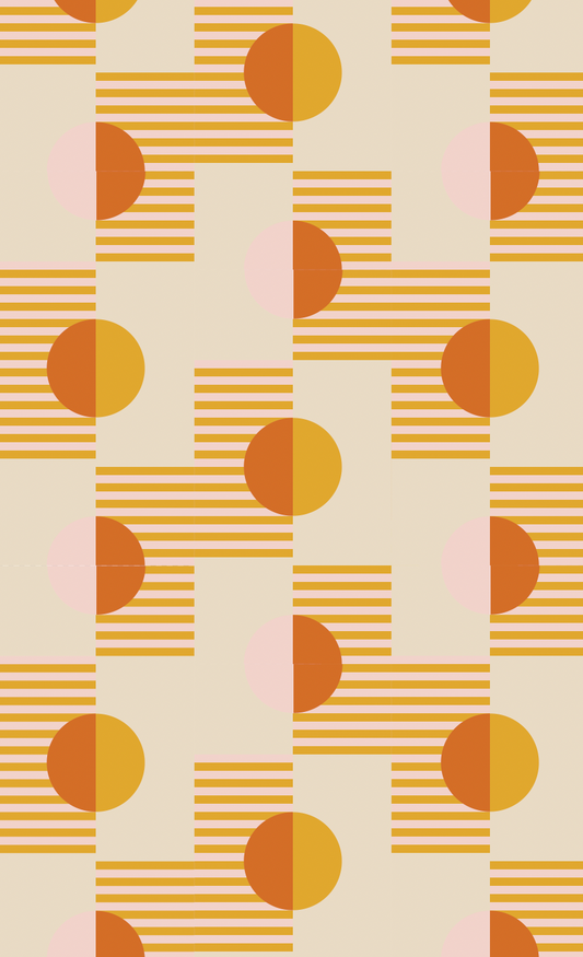 Summer Suns Wallpaper, yellow and orange - LUXE Peel & Stick - Wallpaper
