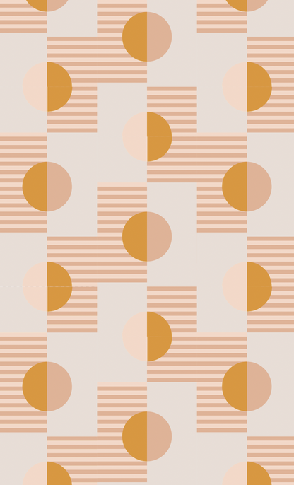 Summer Suns Wallpaper, blush and mustard- Samantha Santana Creative- {{Product type}}