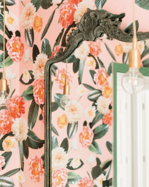 Flower Party Wallpaper, pink- Samantha Santana Creative- {{Product type}}