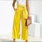 Casual Cotton Linen Summer Pants Yellow