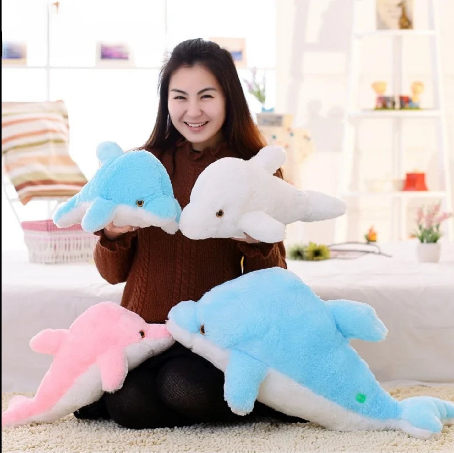 Colorful Dolphin Plush Doll Toy