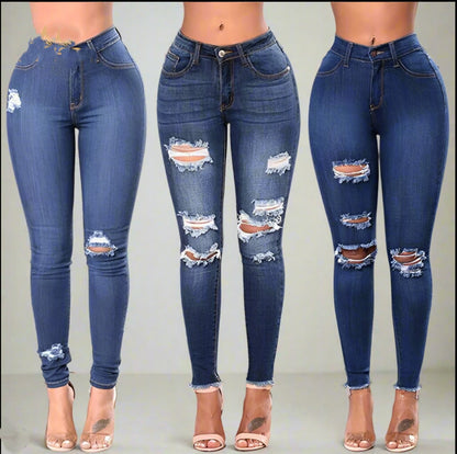 Ripped Jeans Women Denim Jeans Casual Pencil Pants