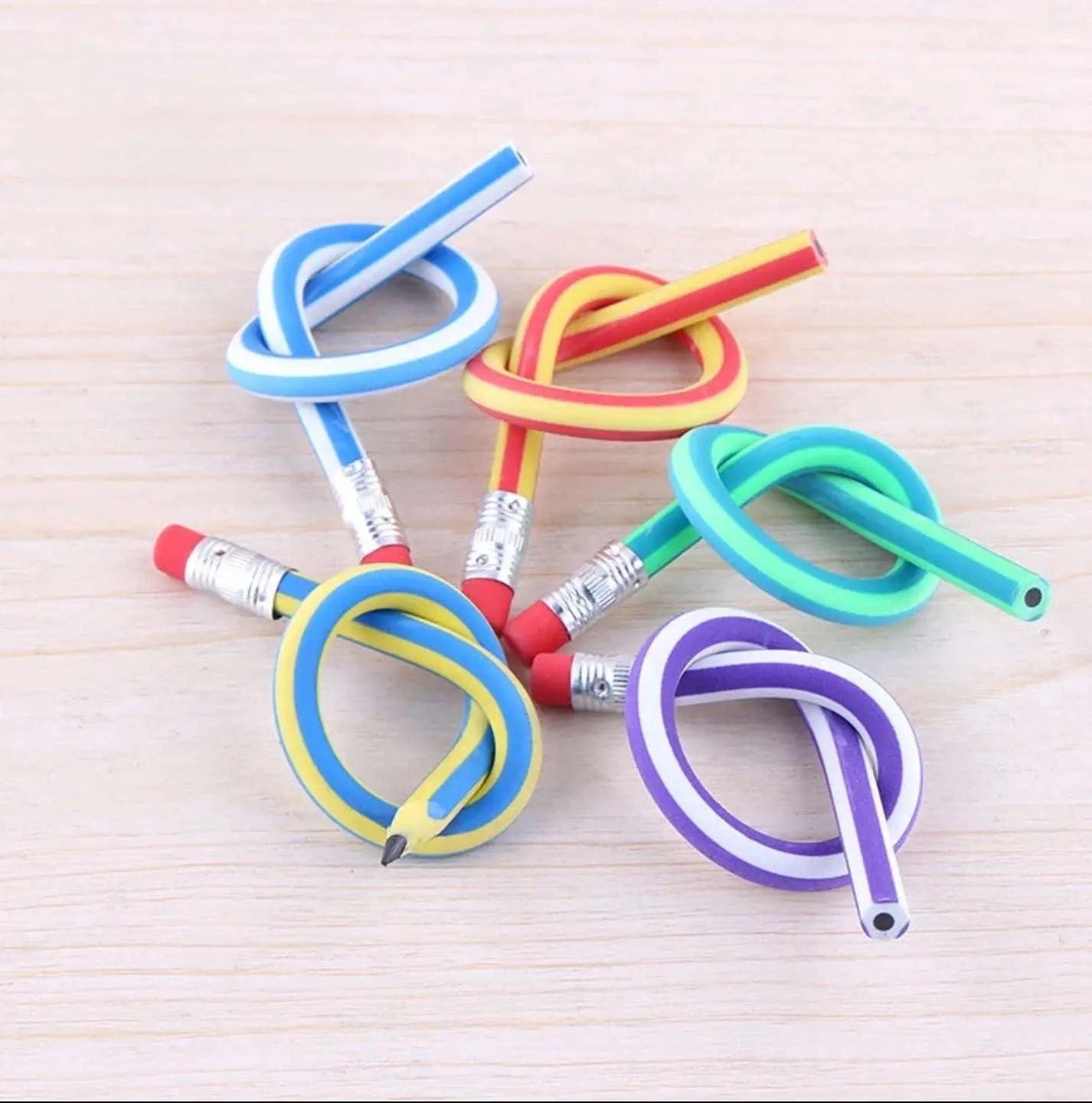 5PCS Magic Bendy Soft Pencil With Eraser 5pc color random One size Unisex