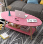 Double-Layer Table Living Room Coffee Table Pink Pink