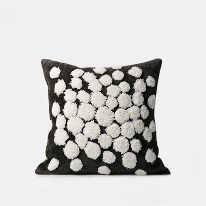 Jacquard Cushion Cover Plush Pillow black