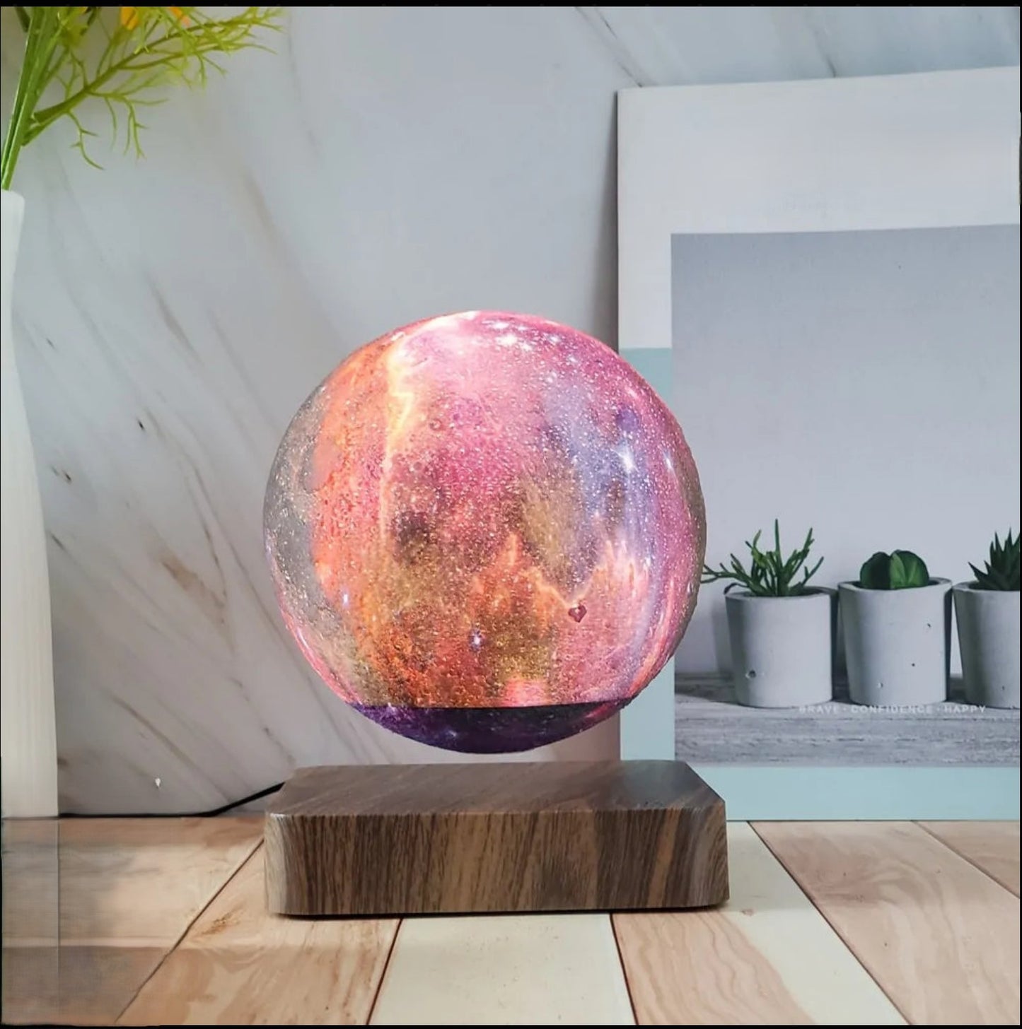 Levitating Galaxy Moon Table Lamp