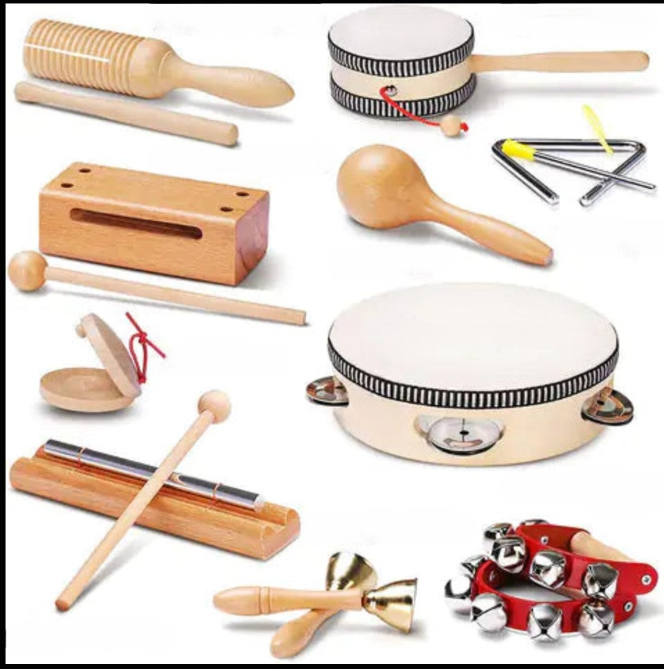 Montessori Wooden Music Instruments Set (10 Instruments)