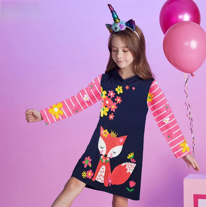 Hooded Girls Cotton Hoodie Dress