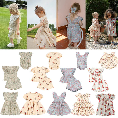 Summer Floral Cotton Children Clothes Kia Day Design