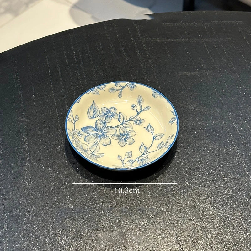 Ceramic Floral Bowl and Plates Dish - 10cm