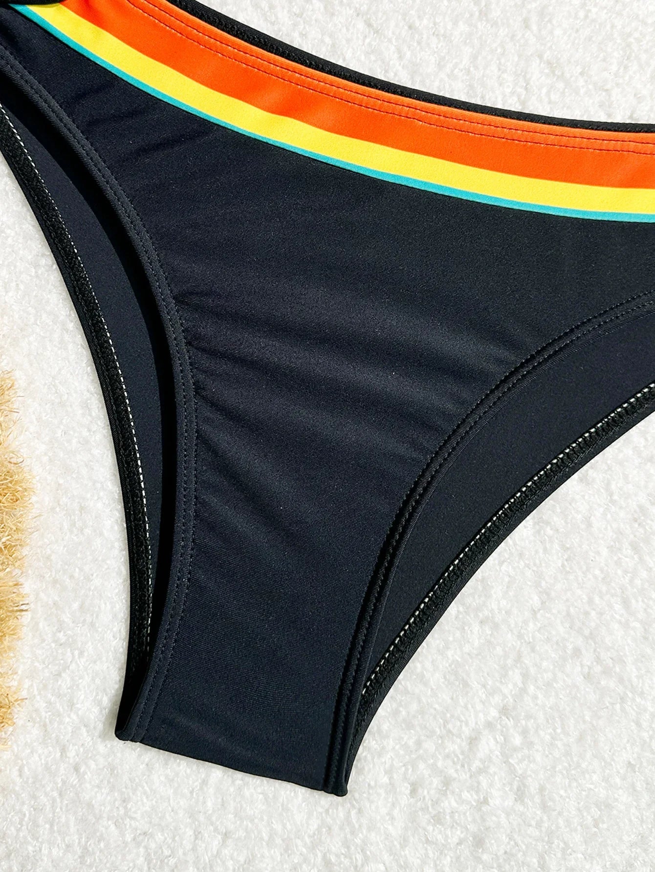 Women's Rainbow Color Bikini Set Sexy Beach Vacation Backless 2 Piece Swimsuit 2024 Summer Bathing Suit Bra Push Up Swimwear - -