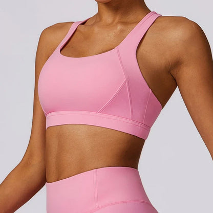 Hearuisavy Quick-Dry Backless Yoga Clothes Running Vest Women Workout Brassiere Fitness Gym Tank Top Women Push up Sports Bra - -