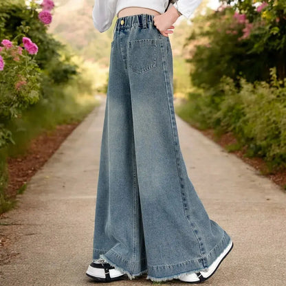 Blue Wide Legged Jeans for Girls