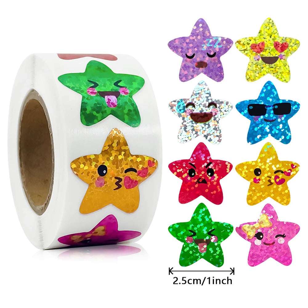 100-500pcs Glitter Star Stickers 500pcs Style 1