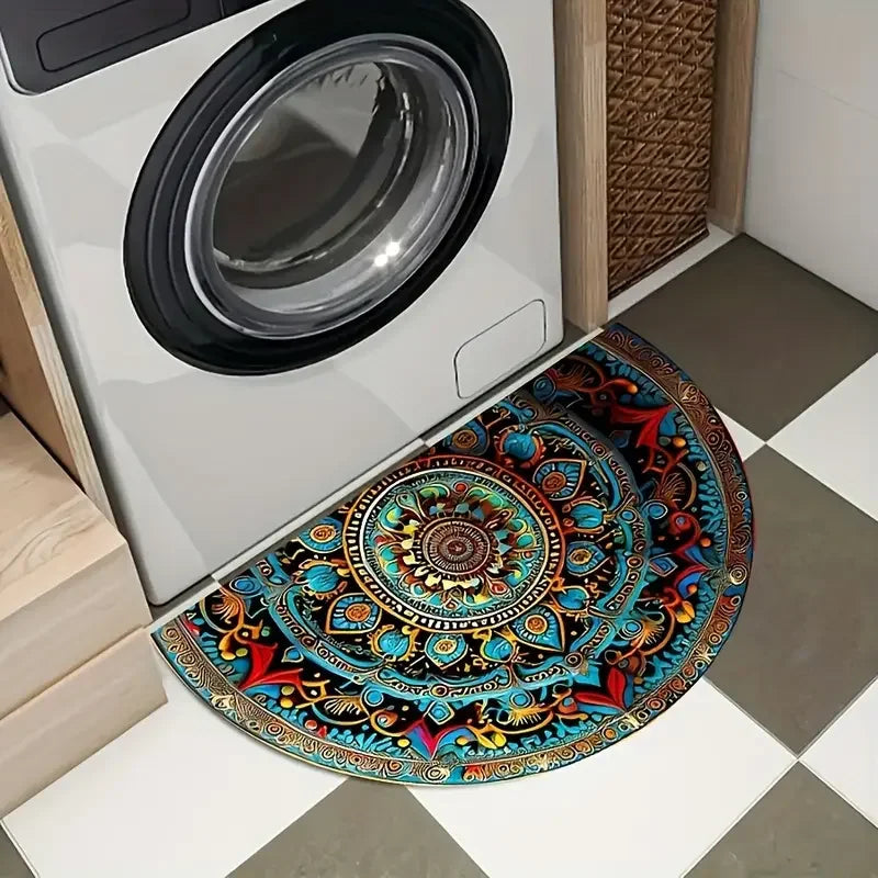 VIKAMA Bohemian Semi-Circular Carpet, Indoor And Outdoor Entrance Mat, Bathroom Door Mat, Soft And Anti-Slip Home Decoration. - LFLR-12 -