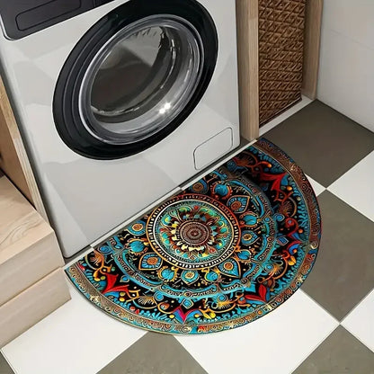 VIKAMA Bohemian Semi-Circular Carpet, Indoor And Outdoor Entrance Mat, Bathroom Door Mat, Soft And Anti-Slip Home Decoration. - LFLR-12 -