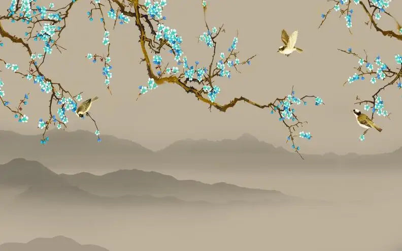 Flower Bird Landscape Wallpaper Kia Day Design